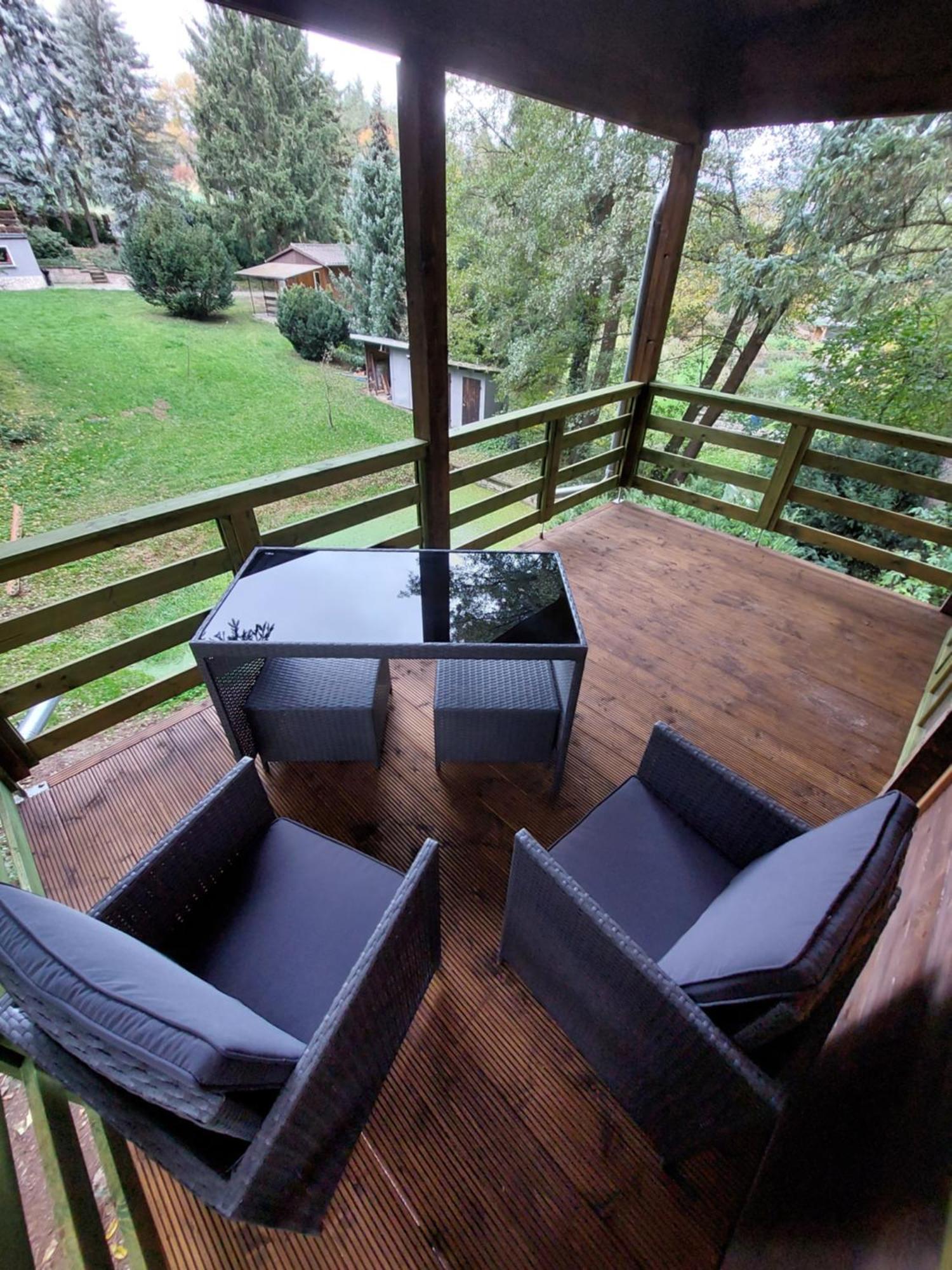 Tiny House Am Teich Apartment Garnsdorf Bagian luar foto